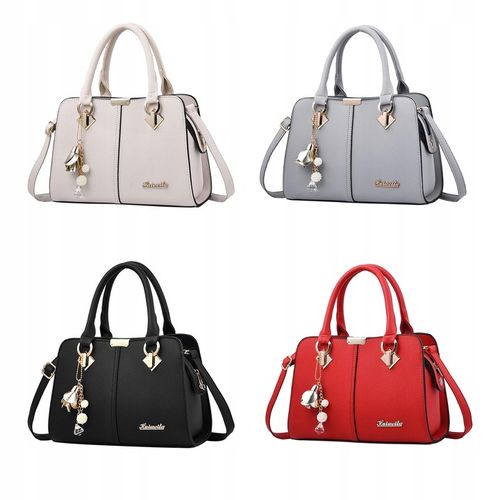 SKÓRZANA POJEMNA TORBA SHOPPER NA RAMIĘ DAMSKA MIELSKA TOREBKA BRELOK na Arena.pl