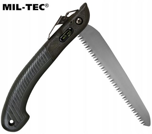 Piła ręczna składana turystyczna na biwak survival lekka Mil-Tec Olive na Arena.pl