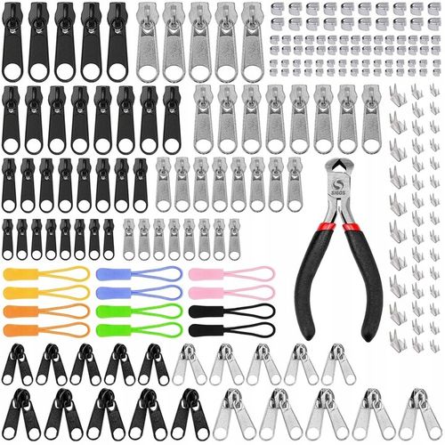 ZESTAW NAPRAWCZY SUWAKÓW DO NAPRAWY ZAMKÓW BŁYSKAWICZNYCH METALOWE 211 el. na Arena.pl