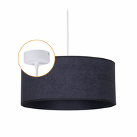 LAMPA WISZĄCA SUFITOWA ŻYRANDOL ABAŻUR NOWOCZESNA GRAFIT 35cm E27 LED OPLOT