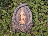 Obraz drewniany płaskorzeźba osoby Św.Hubert patron myśliwych 100cm