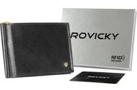 Skórzana banknotówka, portfel Rovicky Czarny