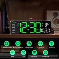 ZEGAR BUDZIK ELEKTRONICZNY STOJĄCY LED RGB TERMOMETR DUŻY NOWOCZESNY ALARM
