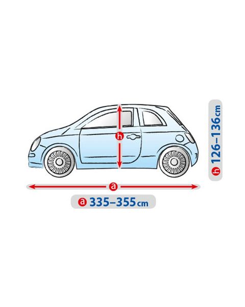 Pokrowiec plandeka na samochód S3 (hatchback) 335-355 cm zdjęcie 4