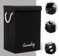 KOSZ NA PRANIE BIELIZNĘ WOLNOSTOJĄCY ORGANIZER SKŁĄDANY Z ZAMYKANIEM CZAR