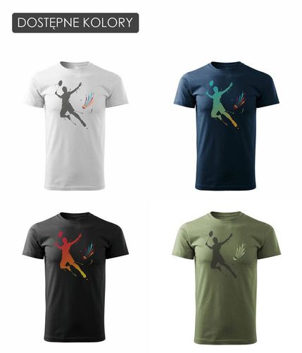 Koszulka Badminton z badmintonem do badmintona męska biała REGULAR L na Arena.pl