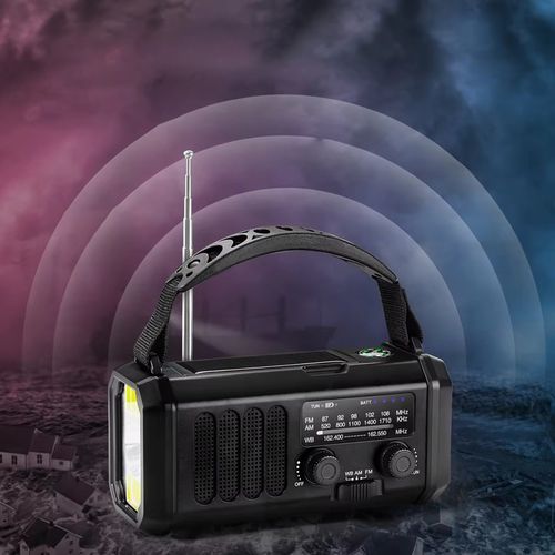 PRZENOŚNE RADIO SOLARNE KORBKA ALARM DYNAMO AWARYJNE LATARKA 10000mAh na Arena.pl