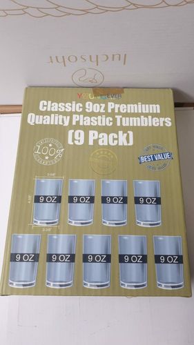 Youngever 9 szt. 9-uncjowe plastikowe kubki do pic na Arena.pl