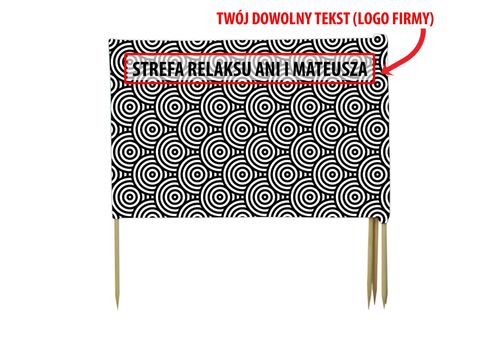 PARAWAN PLAŻOWY Czarno-białe koła z indywidualnym  napisem 3 PANELE 19.3 na Arena.pl