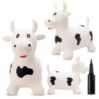 Skoczek gumowy dla dzieci do skakania z pompką byczek biały Sun Baby