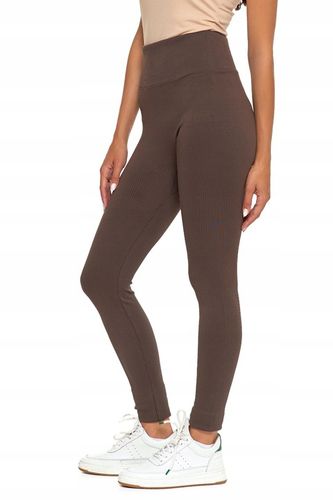 Legginsy Prążkowane Damskie z Wysokim Stanem Modne Fit Getry MORAJ L/XL na Arena.pl