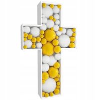 SZABLON DO BALONÓW KRZYŻ 50x75 CM STOJAK DEKORACJA KOMUNIA IHS ŚLUB CHRZEST