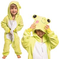 Piżama Dla Dzieci Dziecięca Kigurumi Onesie Kostium Żaba Zielona 125-135 cm