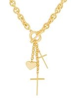 naszyjnik z krzyżykami i sercem (c15/roz/24au)