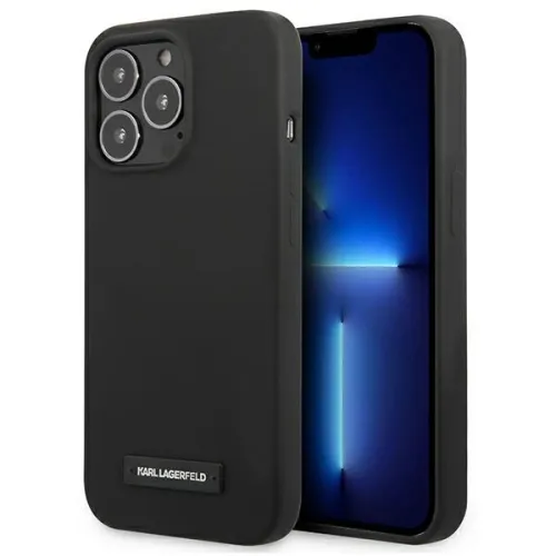 Etui Karl Lagerfeld Silicone Plaque na iPhone 13 Pro / iPhone 13 - czarne na Arena.pl