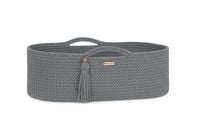 Kosz Mojżesza BOHO bawełniany Handmade z materacykiem - ciemny szary