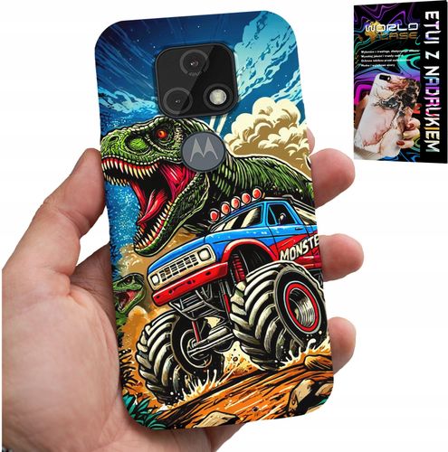 ETUI DO MOTOROLA MOTO E7 PLUS -DINOZAUR W MONSTERTRUCKU WZORY DLA DZIECI na Arena.pl