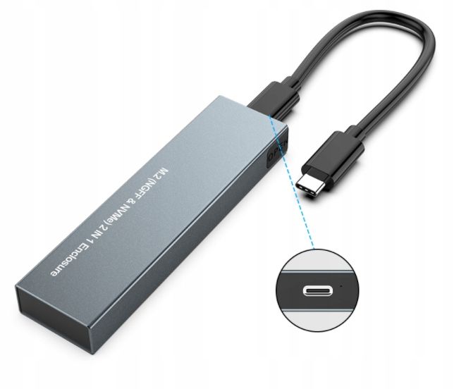 Obudowa na dysk SSD NVME/SATA PCIe M.2 USB-C Gen2 Kieszeń Adapter dysku M2 zdjęcie 8