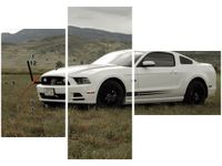 100CM 70CM ZEGAR 3 ELEM MUSTANG GT V8 BRETT LEVIN ŚCIENNY OBRAZ