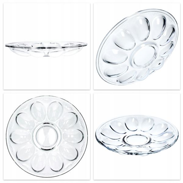 TALERZ TALERZYK NA JAJKA DO JAJ PÓŁMISEK SZKLANY zdjęcie 2