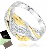 SREBRNY PIERŚCIONEK SREBRO PRÓBA 925 POZŁACANY PIERŚCIONEK RODOWANY