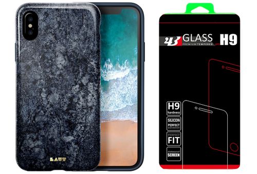 LAUT HUEX ELEMENTS Apple iPhone X - MARBLE BLUE +szkło na Arena.pl