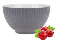 Miseczka miska porcelanowa 590 ml szara ciemna matowa ryflowany wzór