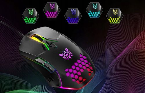 ONIKUMA CW902 PRZEWODOWA MYSZ KOMPUTEROWA GAMINGOWA PODŚWIETLENIE RGB 1,5M na Arena.pl