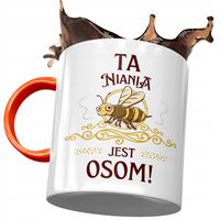 Kubek Pomarańczowy Dla Niani Niania Jest Osom Z Nadrukiem Ze Zdjęciem