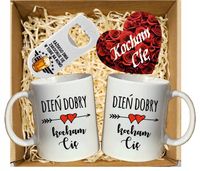 Prezent na WALENTYNKI zestaw PREZENTOWY WALENTYNKOWY KUBEK OTWIERACZ MAGNES