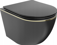 Corciano Maya RIMLESS MISKA WC DESKA WOLNOOPADAJĄCA DUROPLAST SLIM CZARNA