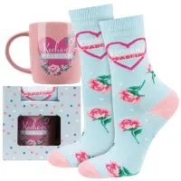 ZESTAW PREZENTOWY DLA BABCI SOXO SKARPETKI + KUBEK PREZENT NA DZIEŃ BABCI