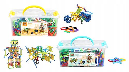 Klocki Małych Geniuszy Słomki Konstrukcyjne 869 el Edukacyjne Dla Dzieci na Arena.pl