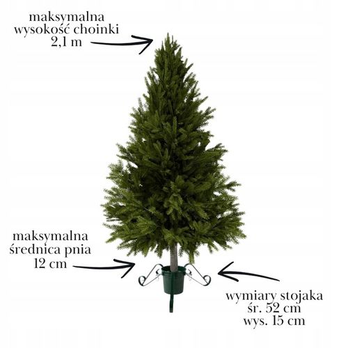 Stojak pod choinkę choinkowy METALOWY z pojemnikiem 2,1m STABILNY trójnóg na Arena.pl