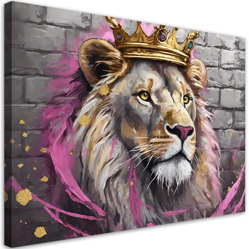 Obraz na płótnie, Król Lew Różowy 60x40 na Arena.pl
