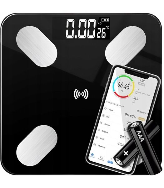 WAGA ANALITYCZNA ŁAZIENKOWA SLIM 180KG SMART + 31w1 ANDROID iOS PRECYZYJNA zdjęcie 16