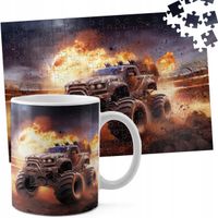 ZESTAW KUBEK + PUZZLE 110EL - AUTO MONSTER TRUCK