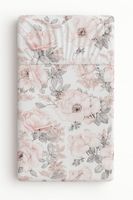 Prześcieradło bawełniane z gumką do łóżeczka 120x60 cm - róże sepia