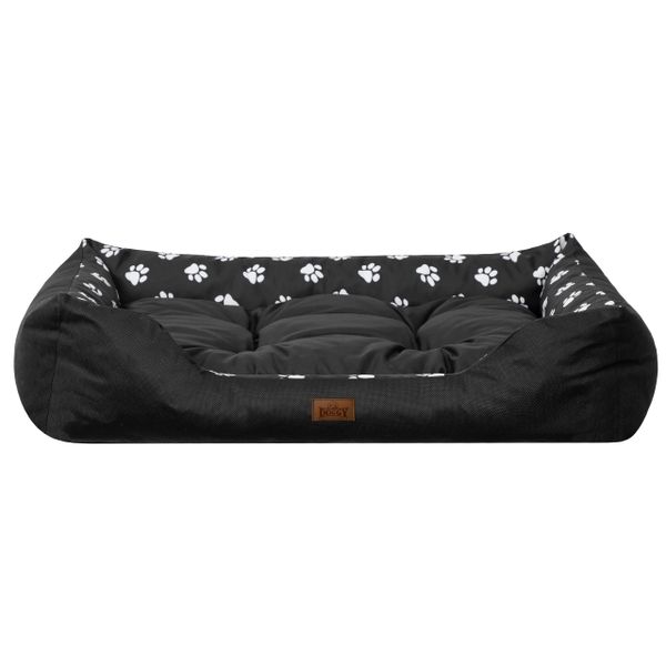 Legowisko dla psa "Puffy", kolor czarny w łapki, rozmiar M zdjęcie 4