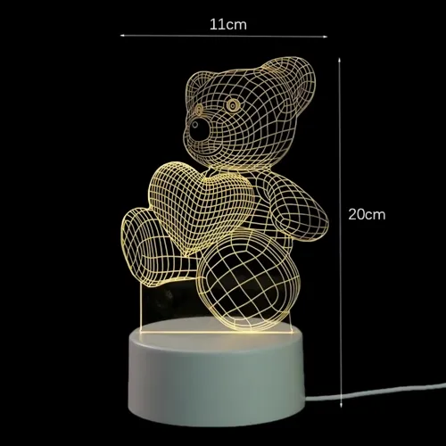 Lampka Nocna Prezent Miś 3D Illusion do Sypialni dla Dzieci Biurkowa USB na Arena.pl