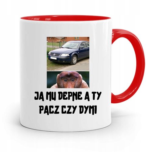 Kubek Czerwony Nosacz Janusz Ja Mu Depne A Ty Z Nadrukiem Ze Zdjęciem na Arena.pl
