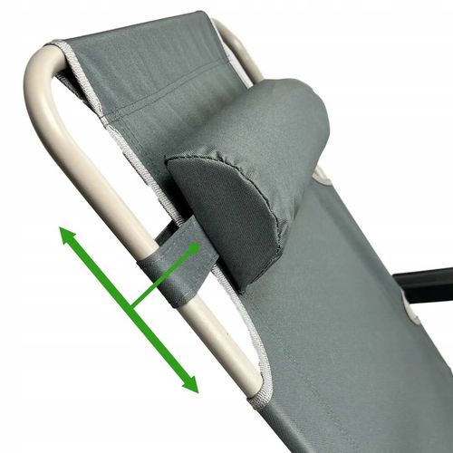 LEŻAK OGRODOWY szary regulowany LEŻAK TARASOWY na balkon ogród na Arena.pl