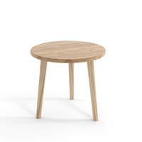 Stolik kawowy okrągły 67 cm na wysokich nogach - Dąb craft złoty