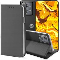 ETUI Z KLAPKĄ DO MOTOROLA MOTO EDGE 40 NEO CZARNE ZAMYKANE MAGNETYCZNE FLIP