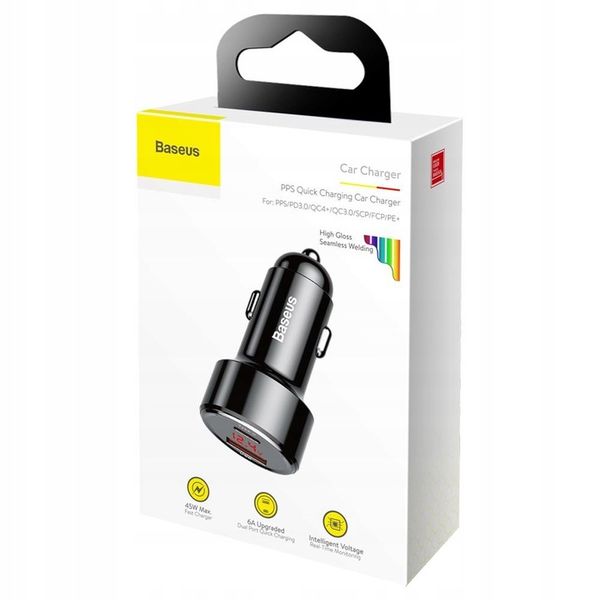 Baseus ładowarka samochodowa Magic PPS QC 3.0+ USB + PD czarna 45W zdjęcie 14