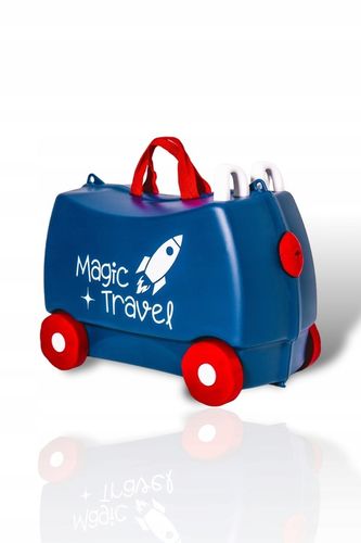 Walizka dziecięca jeżdżąca podróżna na kólkach jeździk MAGIC TRAVEL SPACE na Arena.pl