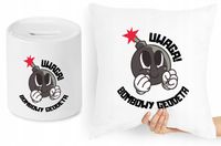 Dla Geodety Zestaw Poduszka + Skarbonka Prezent Z Nadrukiem Ze Zdjęciem