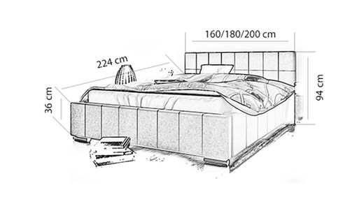 ŁÓŻKO DO SYPIALNI 140x200 TAPICEROWANE Z POJEMNIKIEM GLORIA na Arena.pl