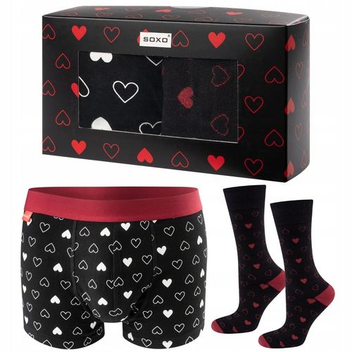 Prezent dla chłopaka na walentynki SOXO skarpetki męskie + bokserki XL na Arena.pl