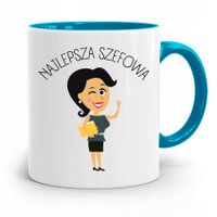 Kubek Błękitny Dla Szefa Najlepsza Szefowa Prezent Z Nadrukiem Ze Zdjęciem